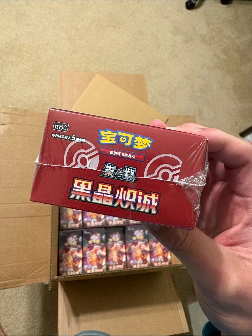 Chinese Pokemon TCG Dark Crystal Blaze Slim Booster Box (15 packs/5 cards each)